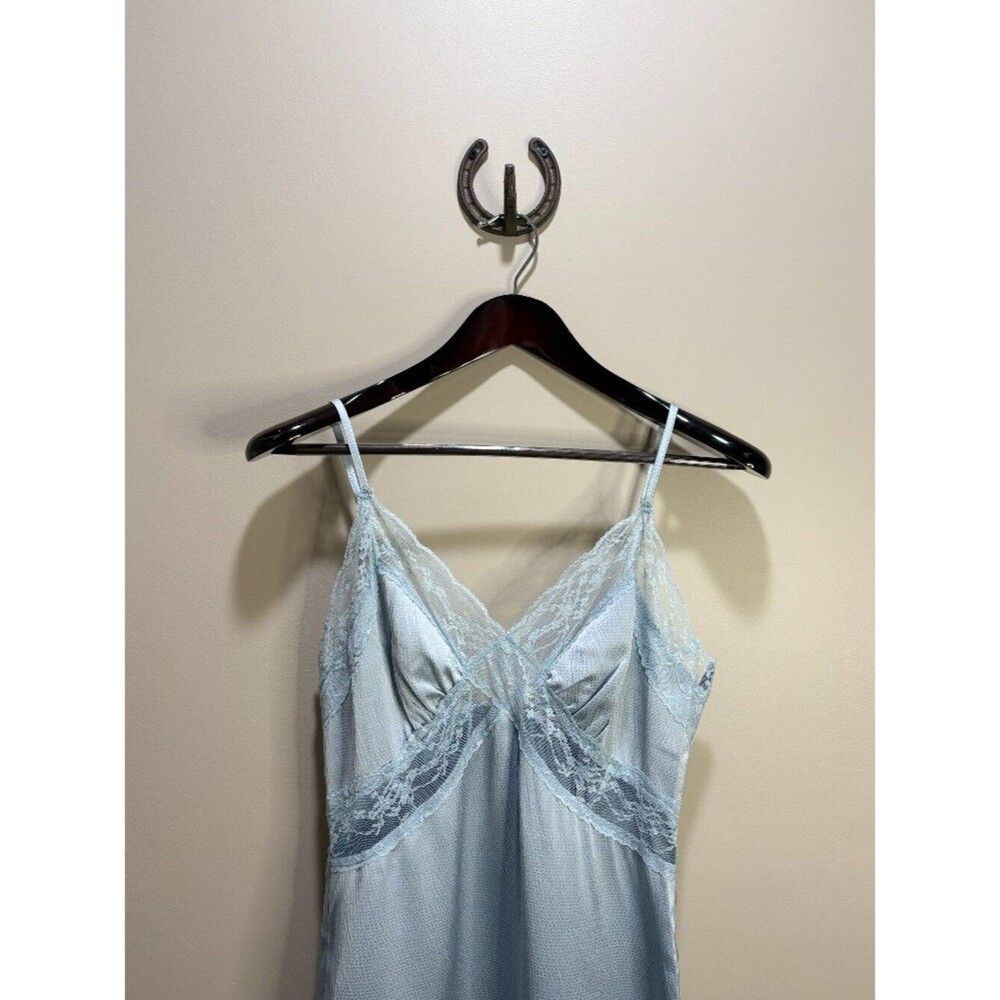 Mimosa Lace Trim Mini Dress Light Blue Small Coquette Dainty Summer - Picture 3 of 5